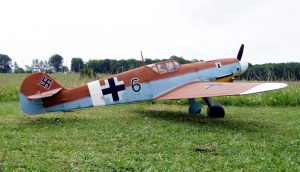 RC model ME 109 ready for flight near Mark Beech
